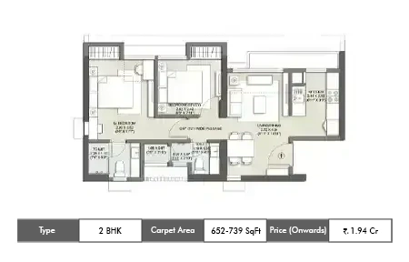 Godrej Bliss 2 BHK 652-739 SqFt
